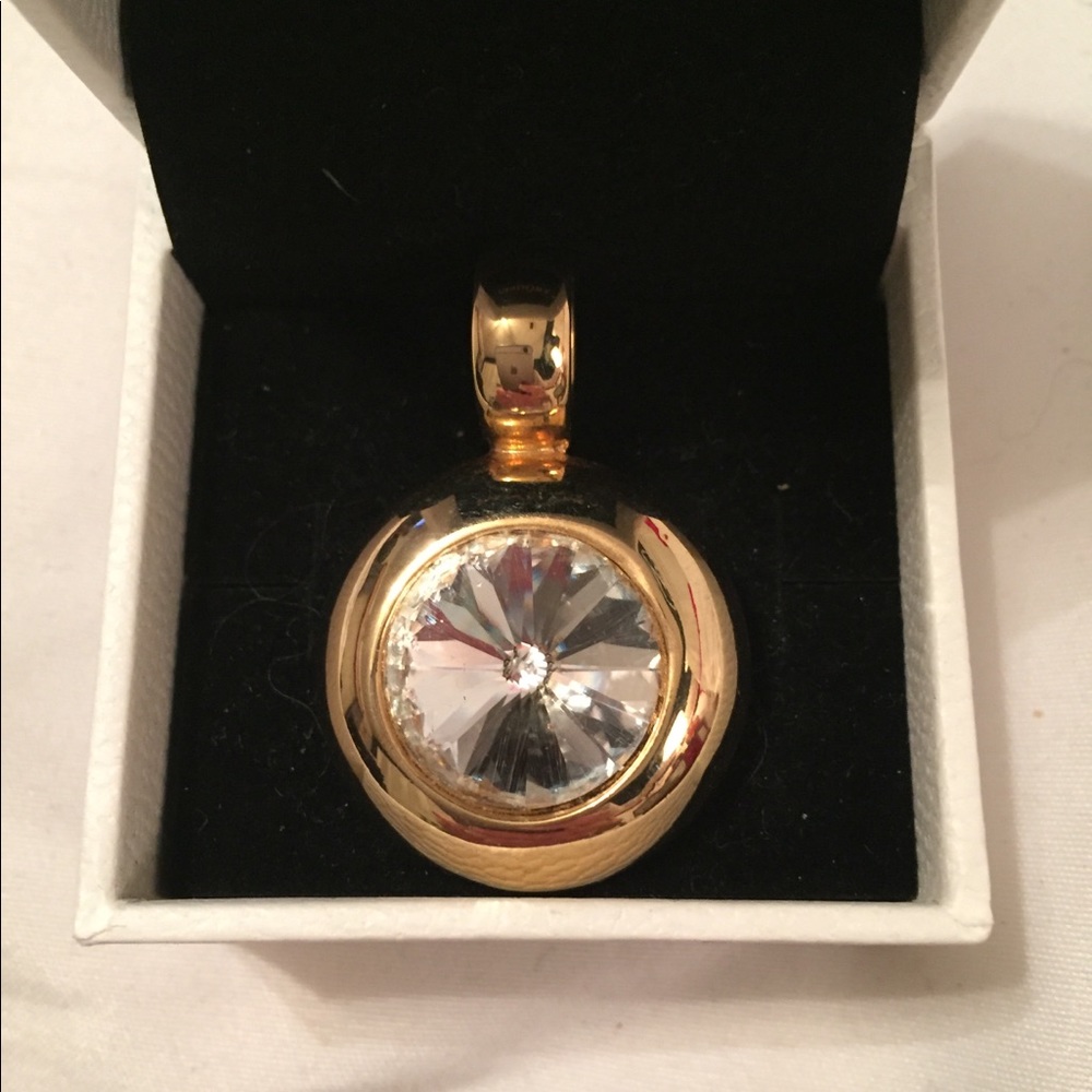 Large Gold Czs Stone Pendant
